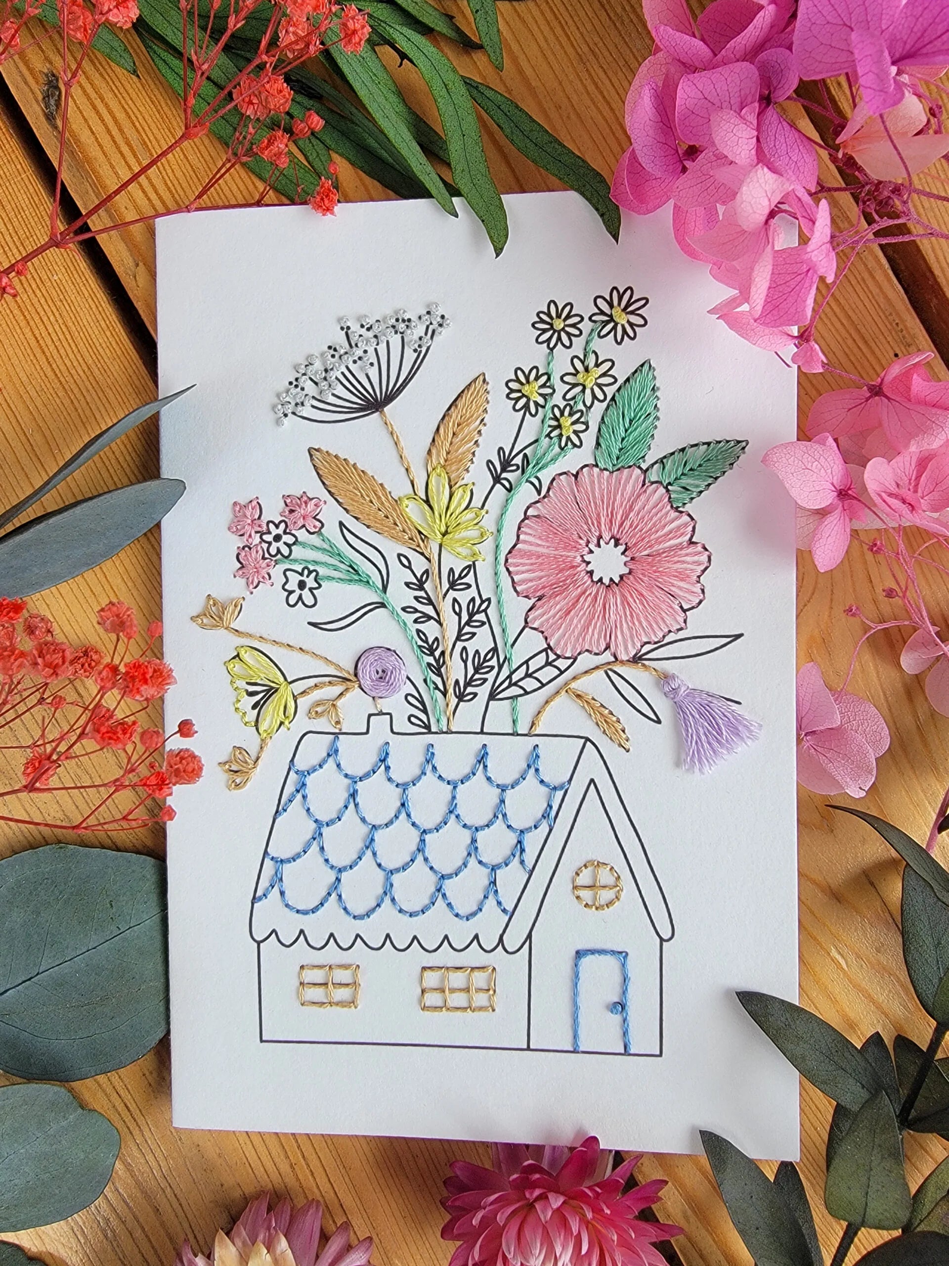 Cartes à broder - Maison Camomille