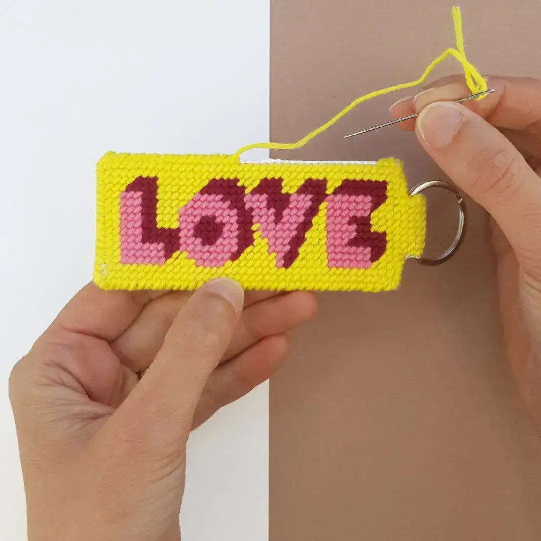 Kit Canevas - DIY - Porte-clés Love You