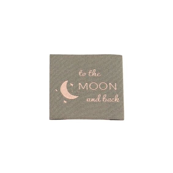Etiquette à coudre :To the moon and back gris
