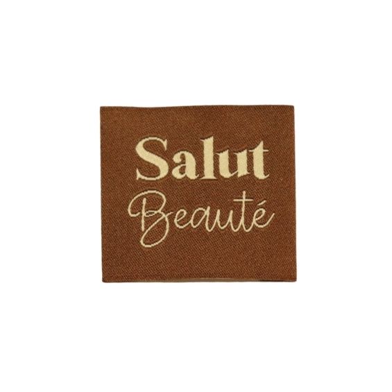 Etiquette à coudre : Salut Beauté Camel