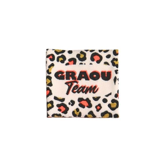 Etiquette à coudre : Graou team fluo