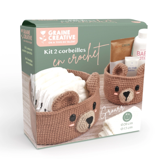 Kit 2 corbeilles au crochet - Graine Créative