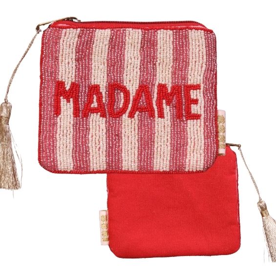 Pochette zip perles 14 x 12.5 cm