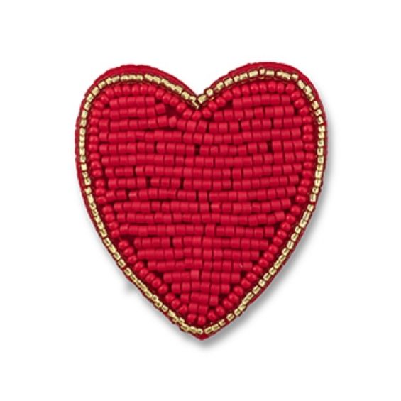 Broche cœur perles