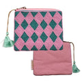 Pochette zip perles 14 x 12.5 cm