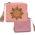 Pochette zip perles 14 x 12.5 cm