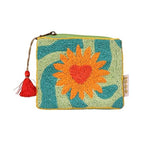 Pochette zip perles 14 x 12.5 cm
