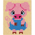Kit canevas enfant - Cochon – Initiation à la broderie