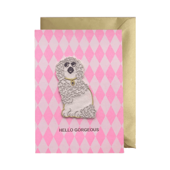 Carte avec patch thermocollant - Hello Gorgeous - Chien