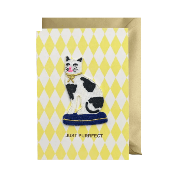 Carte avec patch thermocollant - Just Purrfect - Chat
