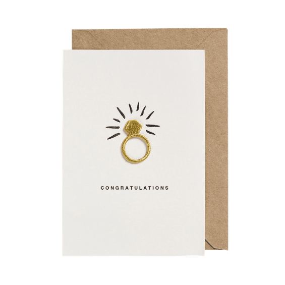 Carte avec patch thermocollant - Congratulations - Bague