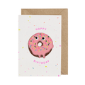 Carte avec patch thermocollant - Happy Birthday - Donut