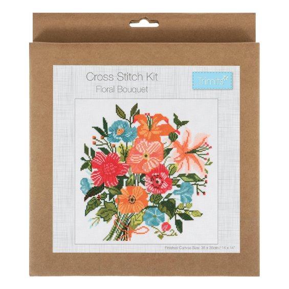 Kit point de croix compté - bouquet de fleurs