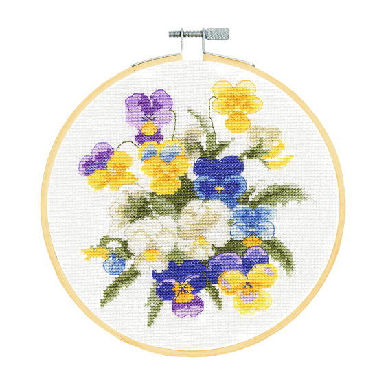 Kit point de croix compté - Violettes - DMC