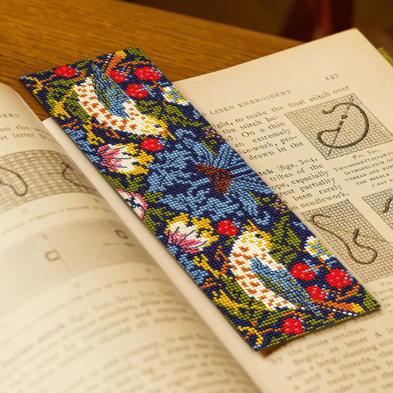 Marque page point de croix - Le voleur de fraise WILLIAM MORRIS