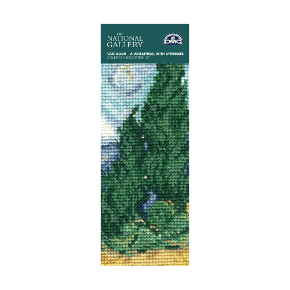 Kit marque page point de croix - Van Gogh / Champs de blé avec cyprès