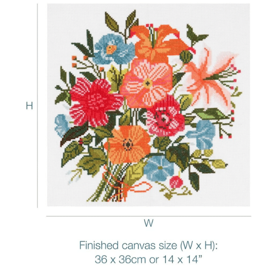 Kit point de croix compté - bouquet de fleurs
