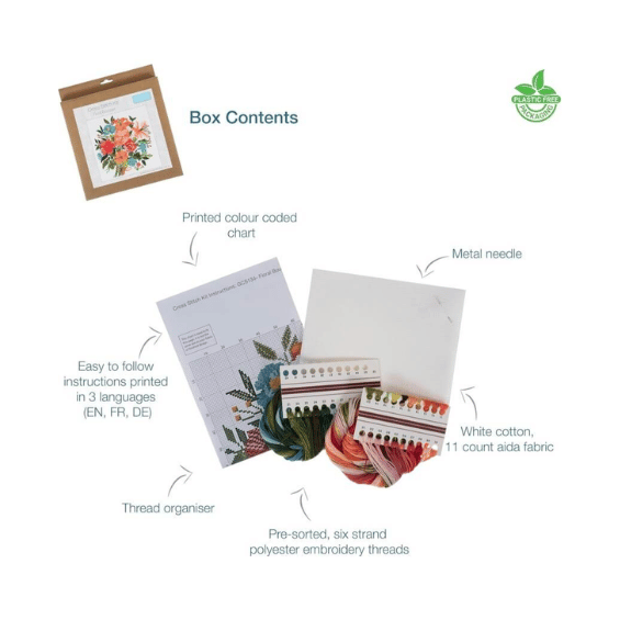 Kit point de croix compté - bouquet de fleurs