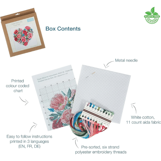 Kit point de croix compté - Floral heart