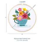 Kit broderie - tasse fleurs