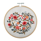 Kit broderie - cœur fleuri