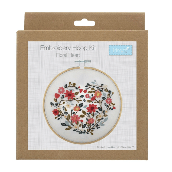 Kit broderie - cœur fleuri